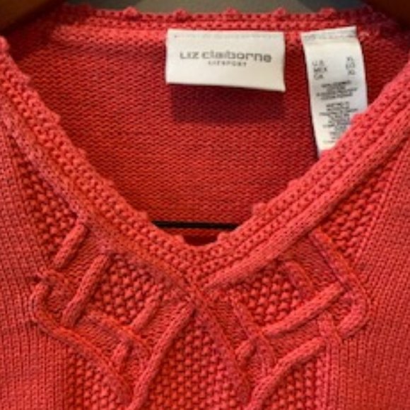LIZ CLAIBORNE LIZSPORT HOT PINK SWEATER SIZE XL - Picture 5 of 11